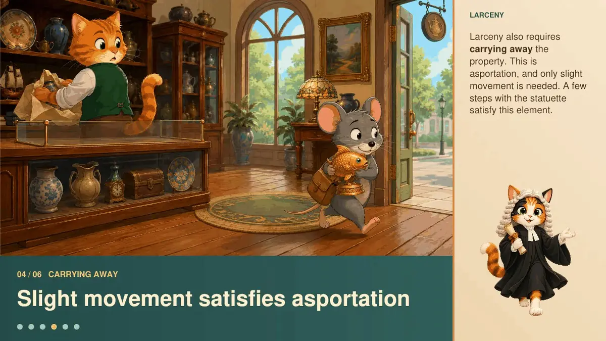 The Larceny animated lesson in Judge Calico
