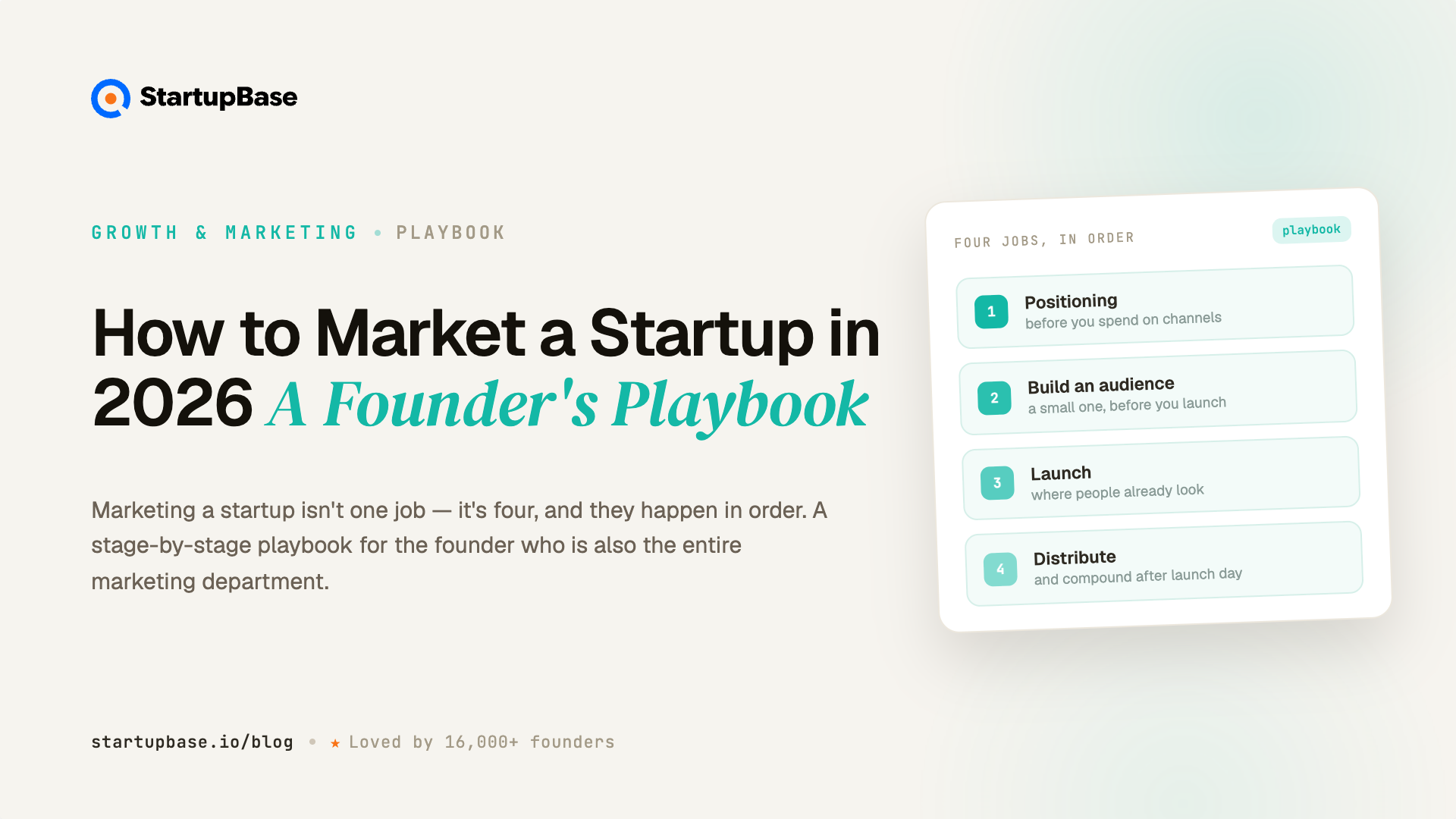 How to Market a Startup in 2026 (A Founder's Playbook, Not a Trends List)
