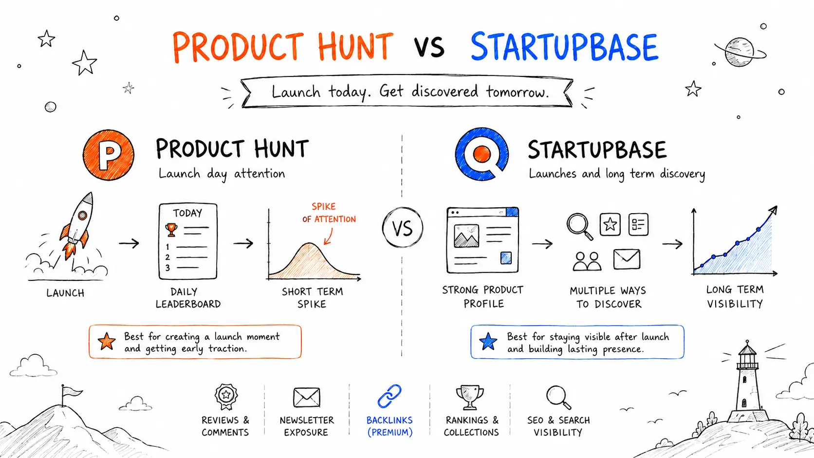 Product Hunt vs StartupBase