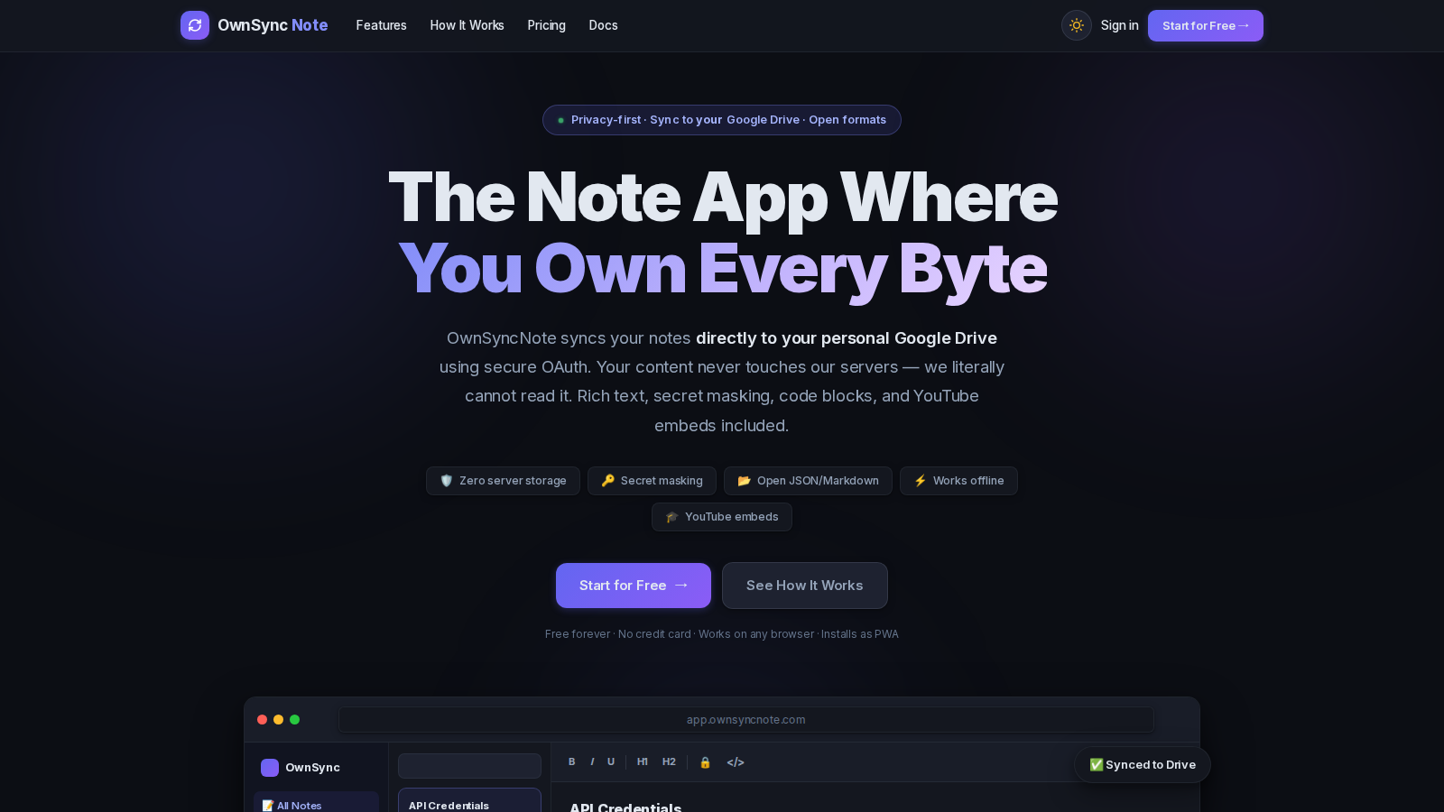 OwnSyncNote