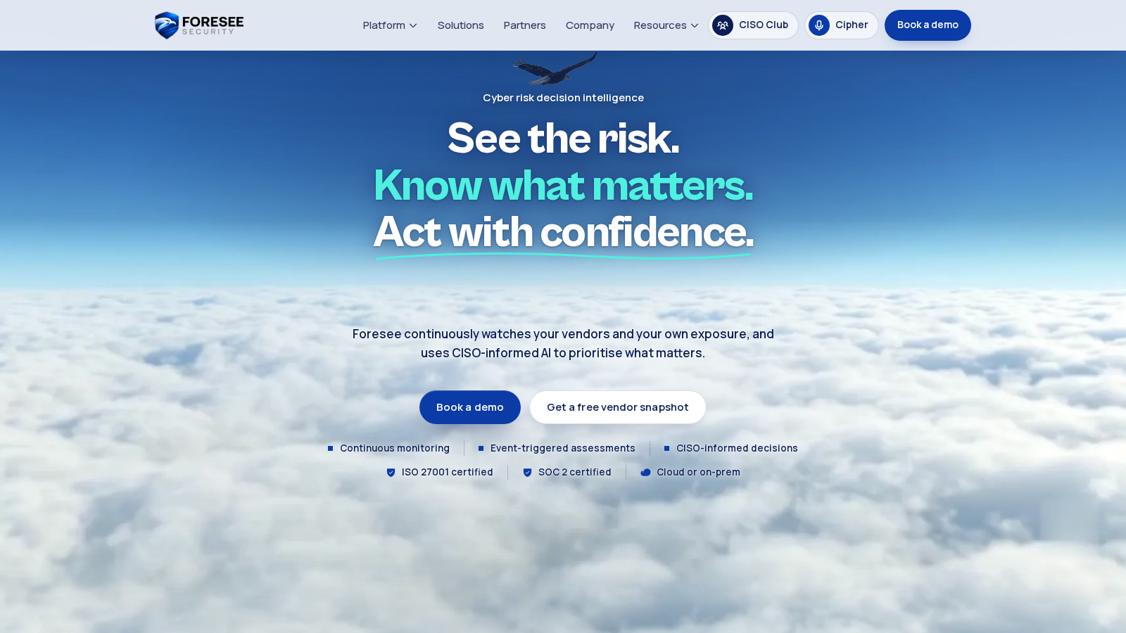 Foresee Security — Continuous cyber risk monitoring with prioritized business impact