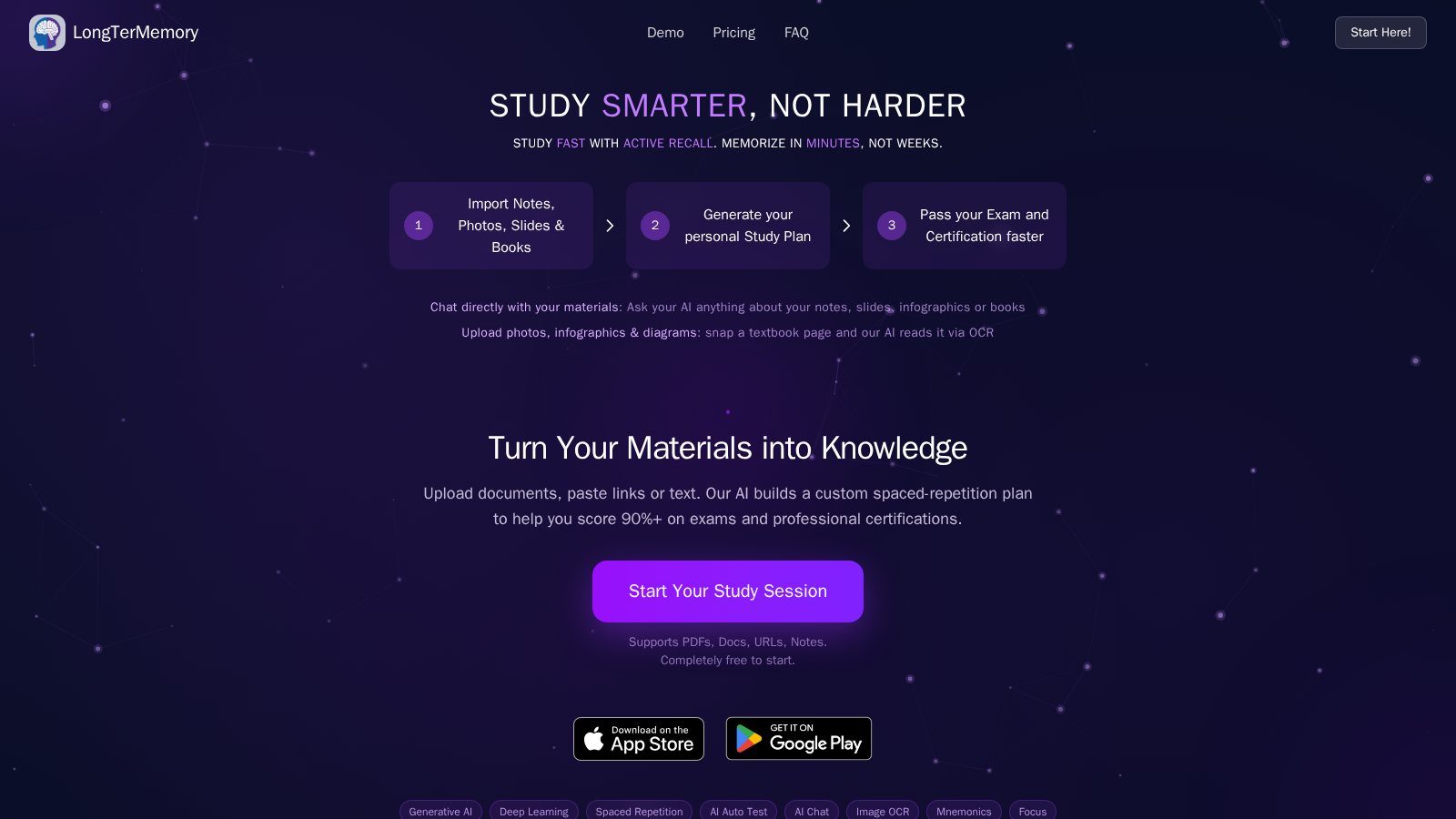 LongTerMemory AI Study Tool